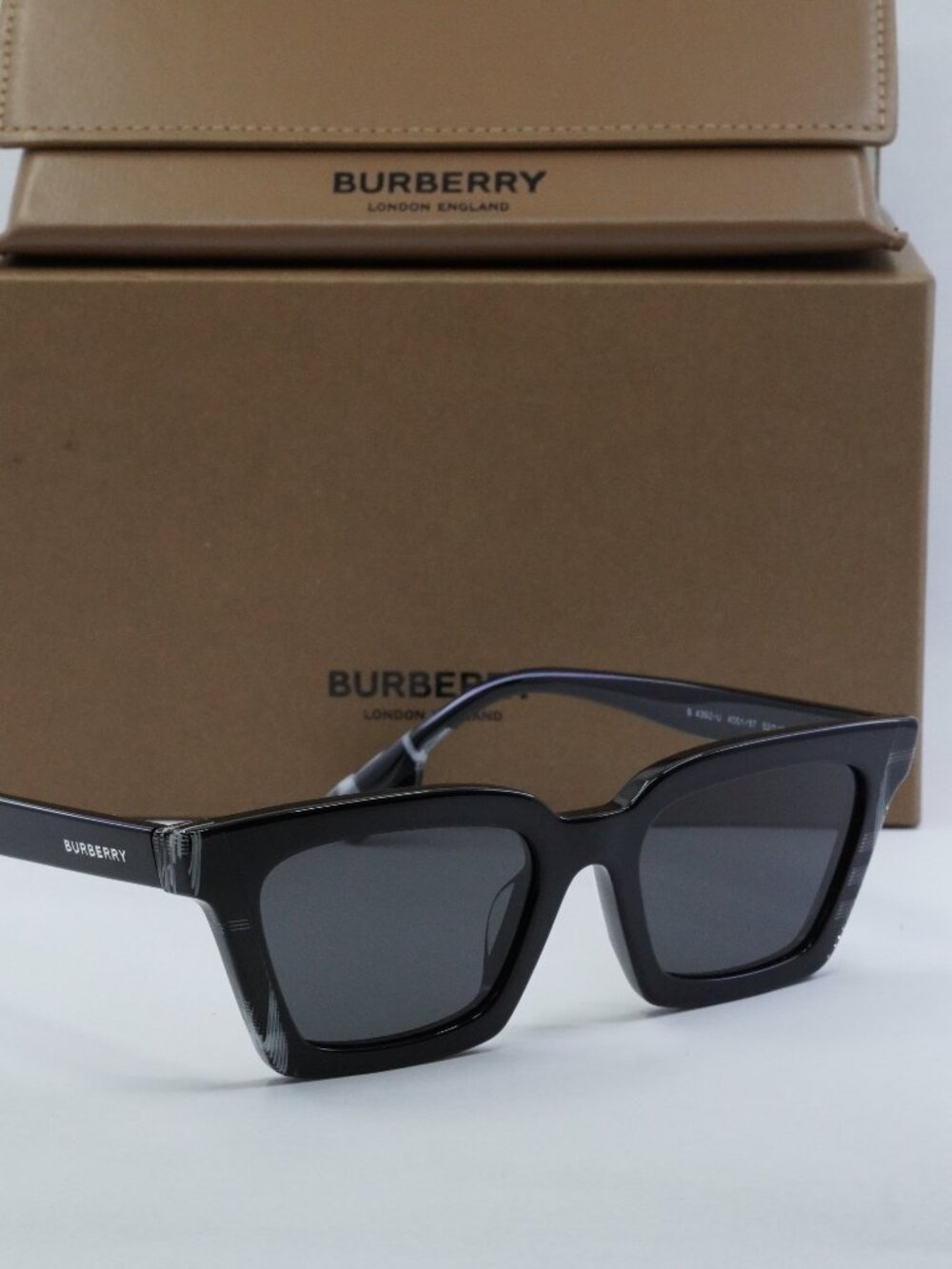 Burberry BE4392U 405187 Square Sunglasses - Black / Dark Grey